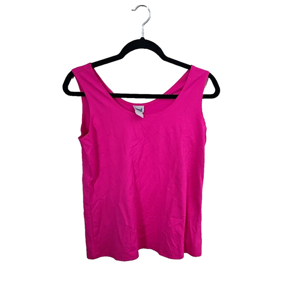 Chico's Tops - Chico's Pink Scoop Neck Stretch Sleeveless Summer Casual Tank Top Womans Sz 1 MD